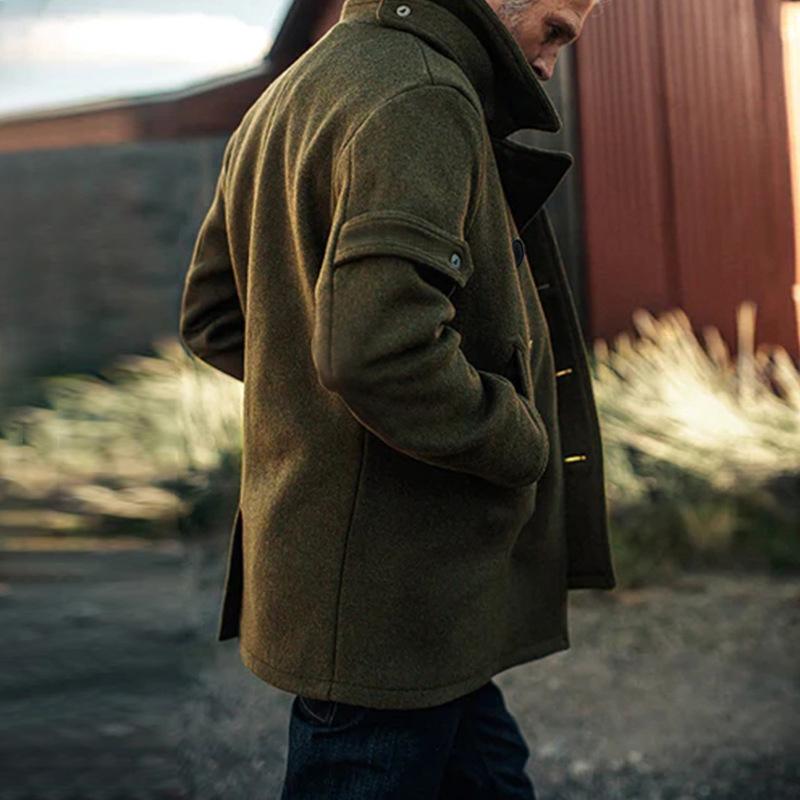 Herren Zweireiher-Mantel mit Seitentaschen