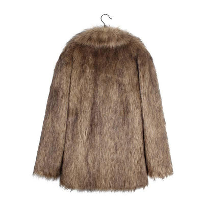 Herren Offener Mantel mit Pelzdesign