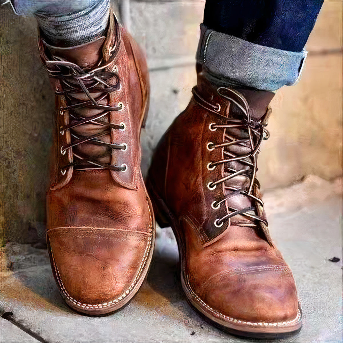 Komfortable Herren Retro Schuhe aus Leder - Luther
