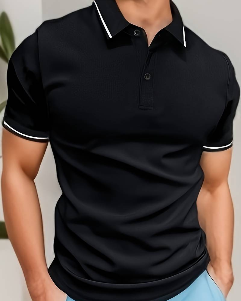 Ogie | Herren Kurzarm Poloshirt | Schwarz