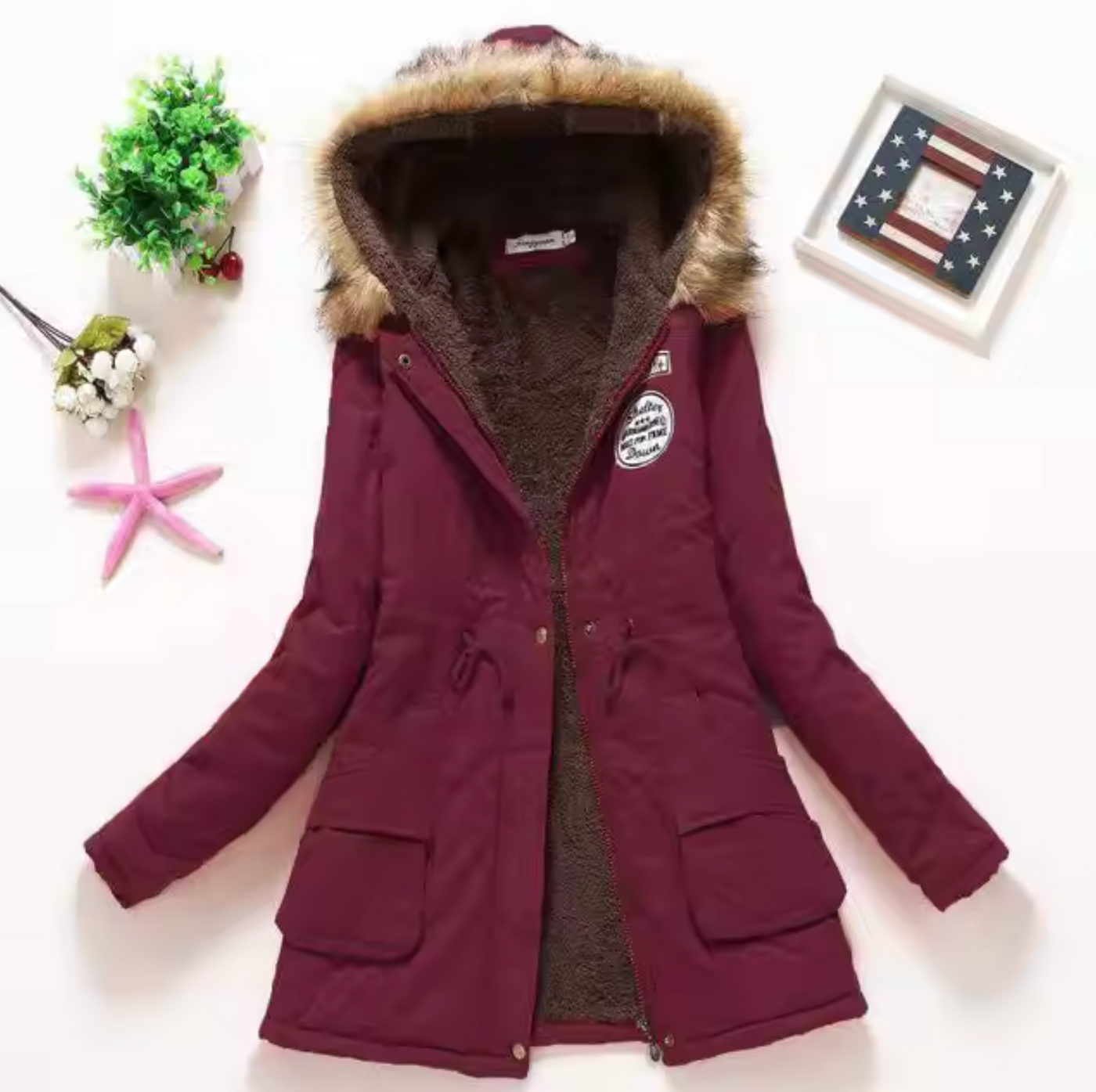 Lässige winddichte Jacke mit Kapuze - Josina