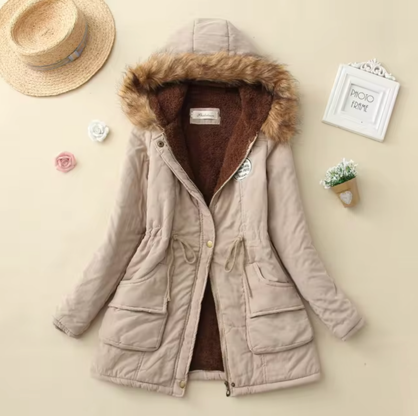 Lässige winddichte Jacke mit Kapuze - Josina