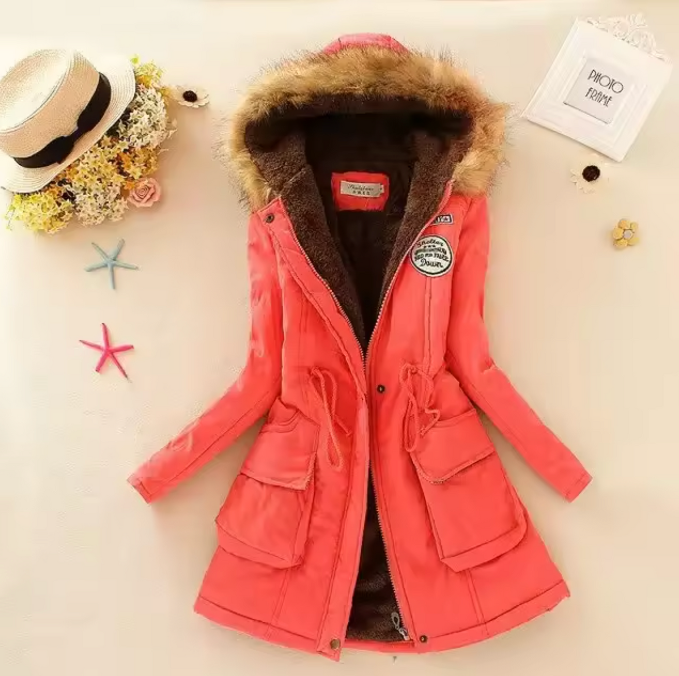 Lässige winddichte Jacke mit Kapuze - Josina
