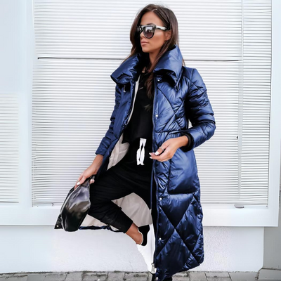 Langer warmer Steppmantel für den Winter - Melinda