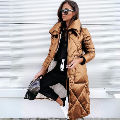 Langer warmer Steppmantel für den Winter - Melinda
