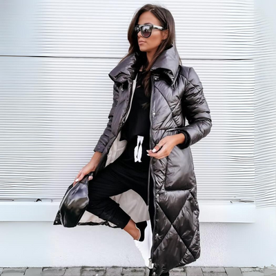 Langer warmer Steppmantel für den Winter - Melinda