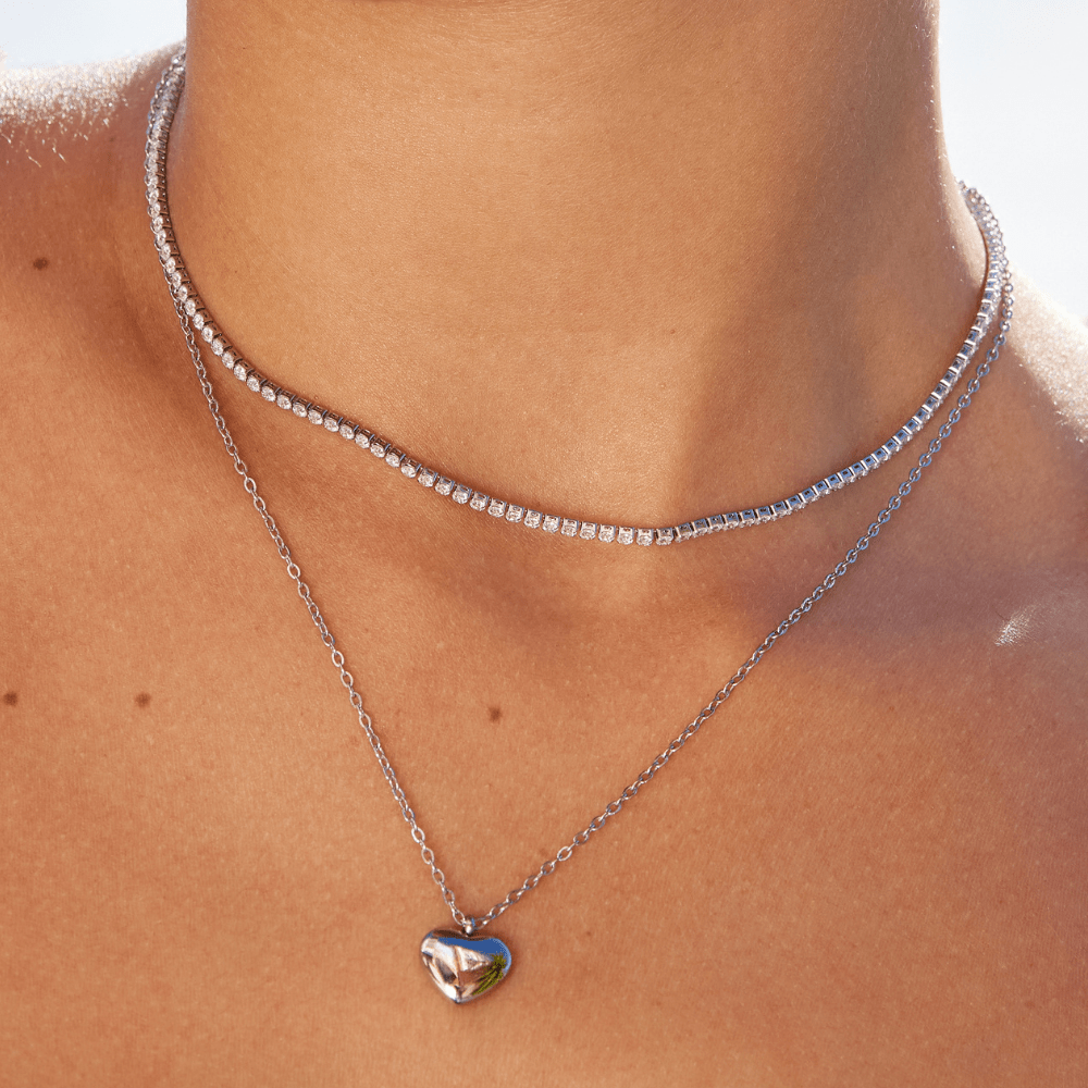Lexi – Silberne Kristallhalskette