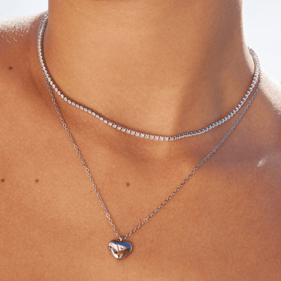 Lexi – Silberne Kristallhalskette