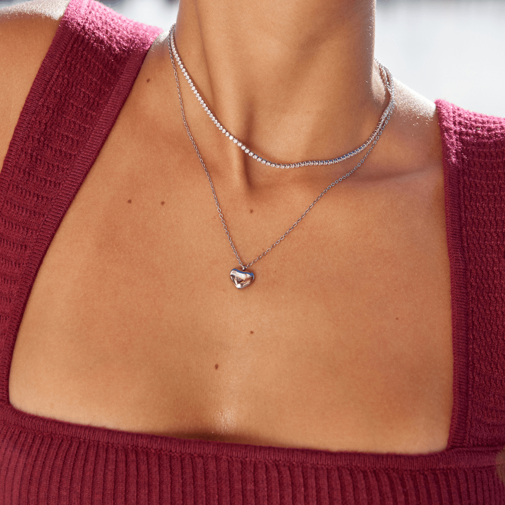 Lexi – Silberne Kristallhalskette