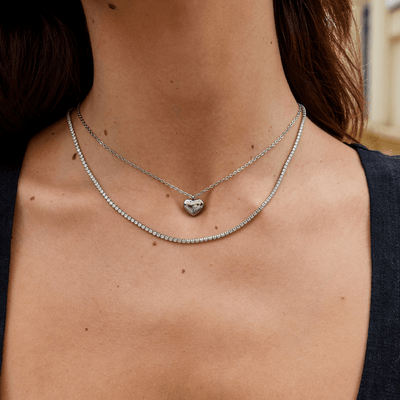 Lexi – Silberne Kristallhalskette