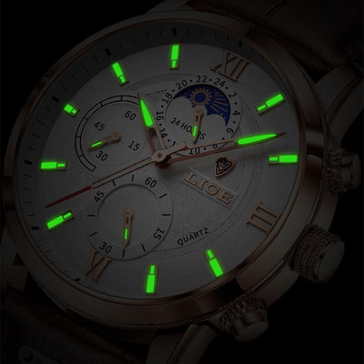 Klassische Lederarmbanduhr