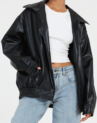 Lose Lederjacke für Frauen - Cleo