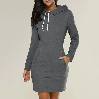 Lässiges Damen Hoodie-Kleid mit praktischen Taschen