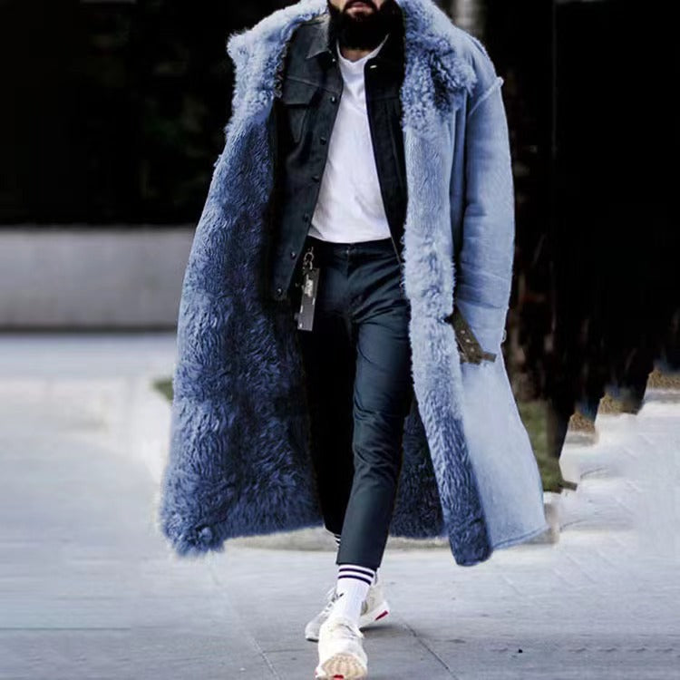 Lässiger langer Plüsch-Wintermantel für Männer - Felix