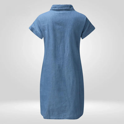 Abiella – Lässiges Jeanshemdkleid mit Knopfleiste