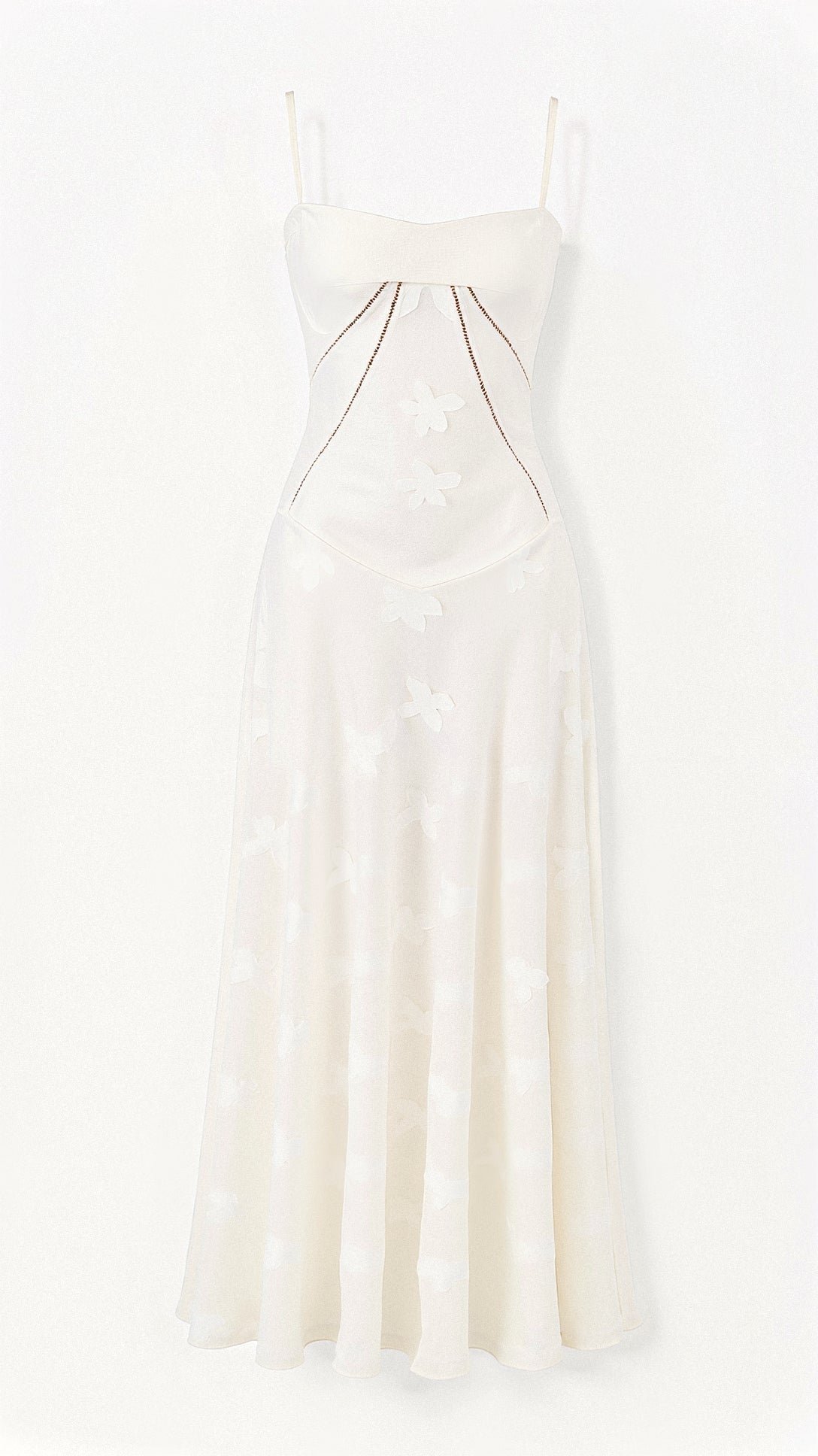 Weißes Boho-Maxikleid mit Schmetterling-Muster | Ibiza-Stil
