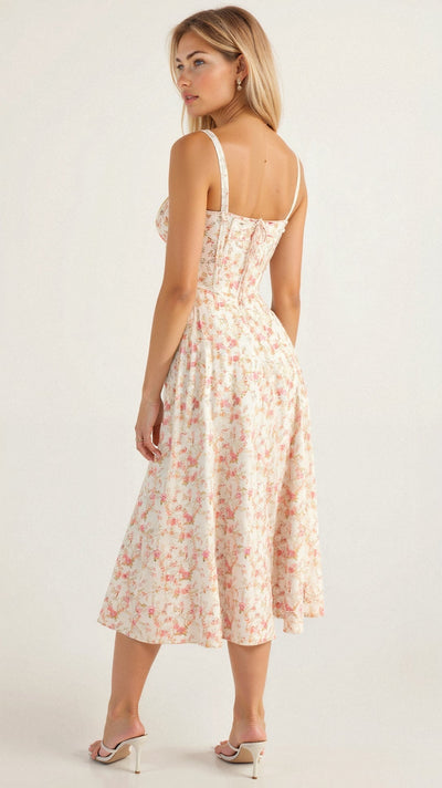 KIANA™ | Blumenkleid mit Corsagenoberteil und Schlitz