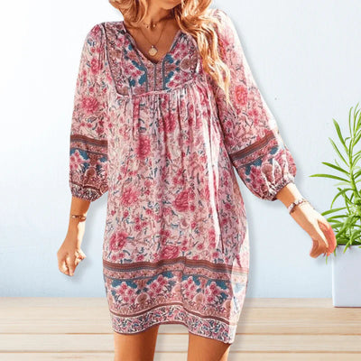 Phina – Boho-Sommerkleid mit Blumenmuster