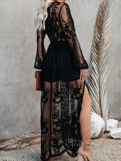 Keesha – Boho-Maxikleid mit Stickerei und Futter