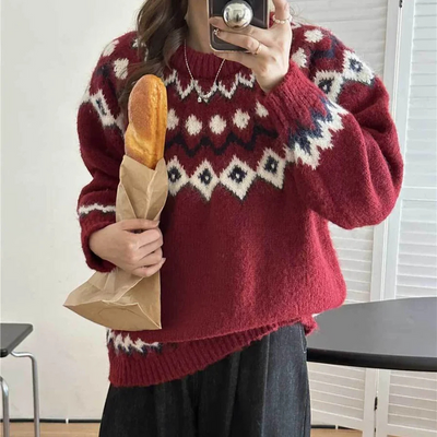 Almira | Damen Norweger Pullover | Elegant