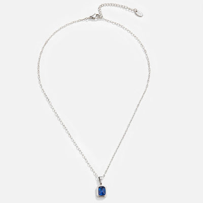 Ocean Blue – Silberne Halskette mit Anhänger in Ozeanblau