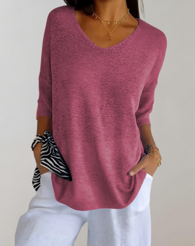 STRICKTOP MIT V-AUSSCHNITT