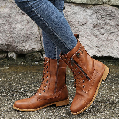 Orthopädische Damenstiefel aus Leder - Antonia