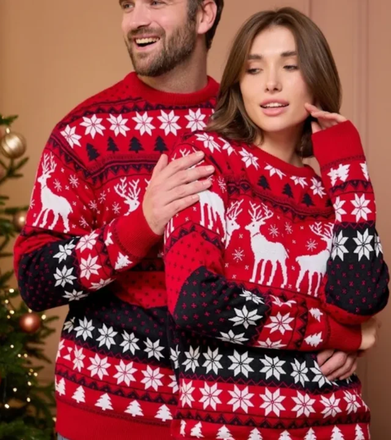 Hans und Greta | Paar Weihnachtspullover | Strick