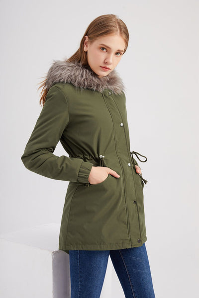 Parka-Jacke mit Kunstfell-Kapuze für Damen - Millicent