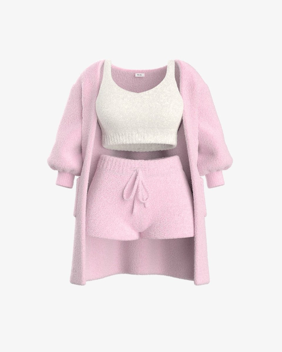 Luxuriöses Bouclé-Pyjamaset – Wärme und Komfort für Zuhause