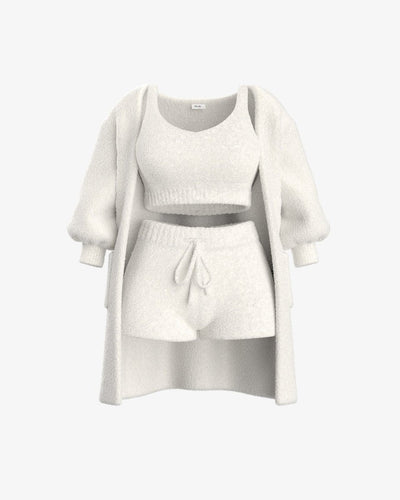 Luxuriöses Bouclé-Pyjamaset – Wärme und Komfort für Zuhause