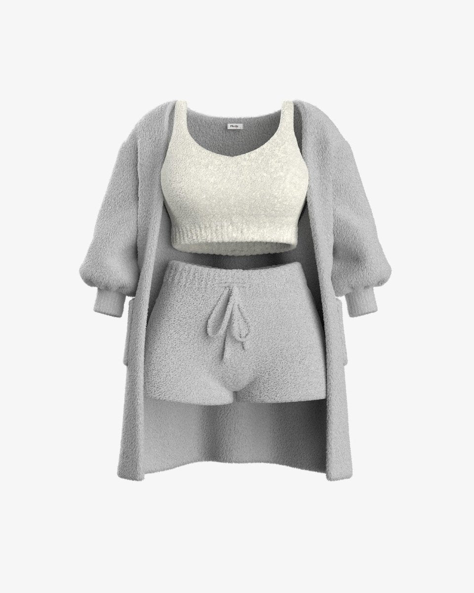 Luxuriöses Bouclé-Pyjamaset – Wärme und Komfort für Zuhause