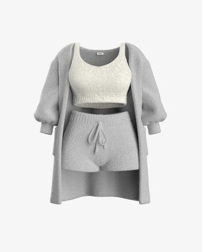 Luxuriöses Bouclé-Pyjamaset – Wärme und Komfort für Zuhause
