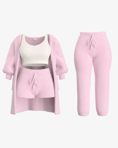 Luxuriöses Bouclé-Pyjamaset – Wärme und Komfort für Zuhause