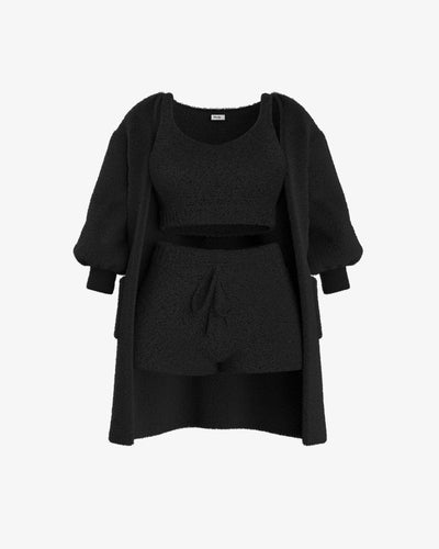 Luxuriöses Bouclé-Pyjamaset – Wärme und Komfort für Zuhause