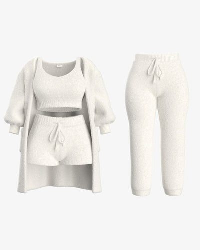 Luxuriöses Bouclé-Pyjamaset – Wärme und Komfort für Zuhause