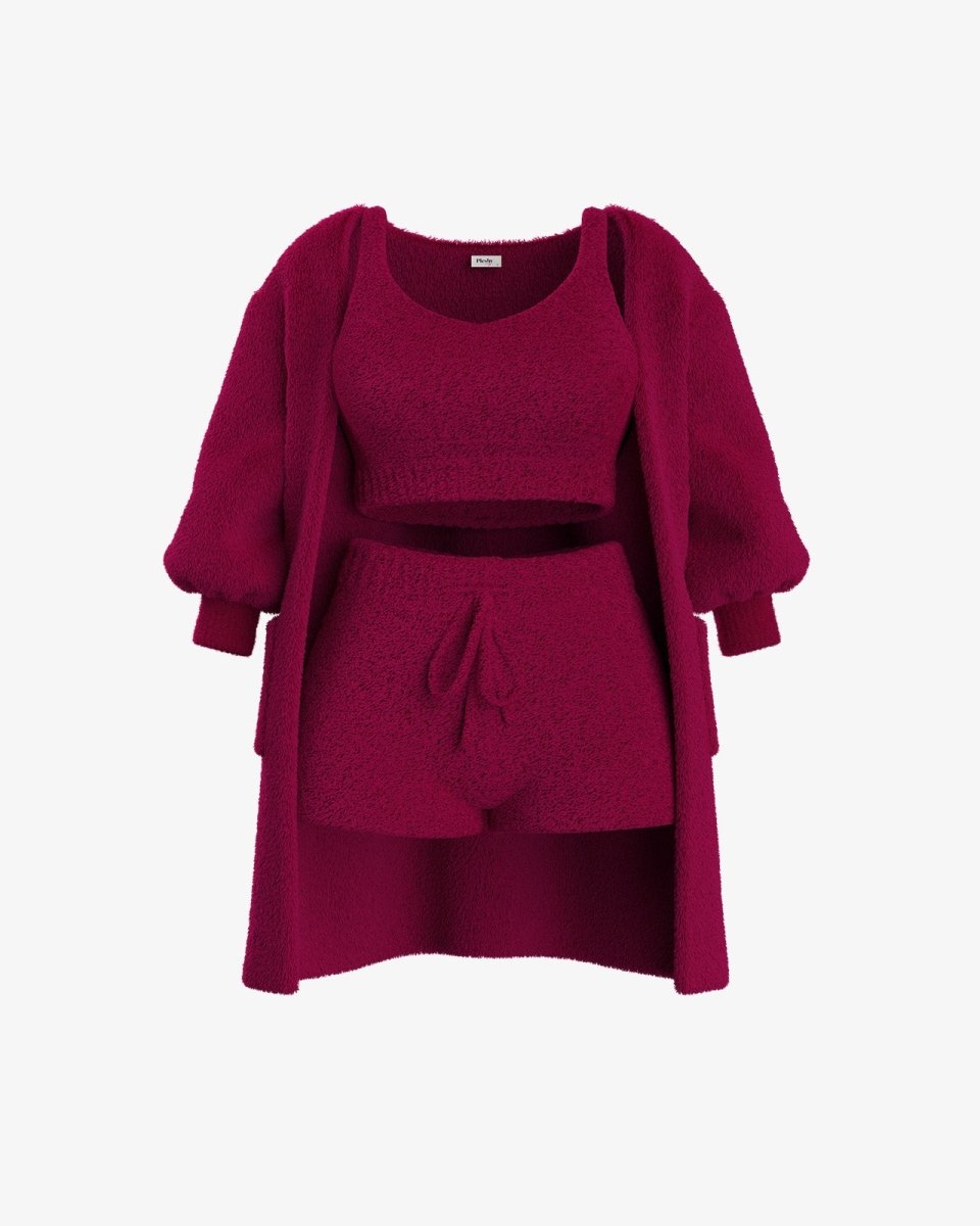 Luxuriöses Bouclé-Pyjamaset – Wärme und Komfort für Zuhause