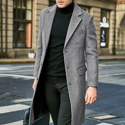 Herren-Knopfmantel mit Reverskragen