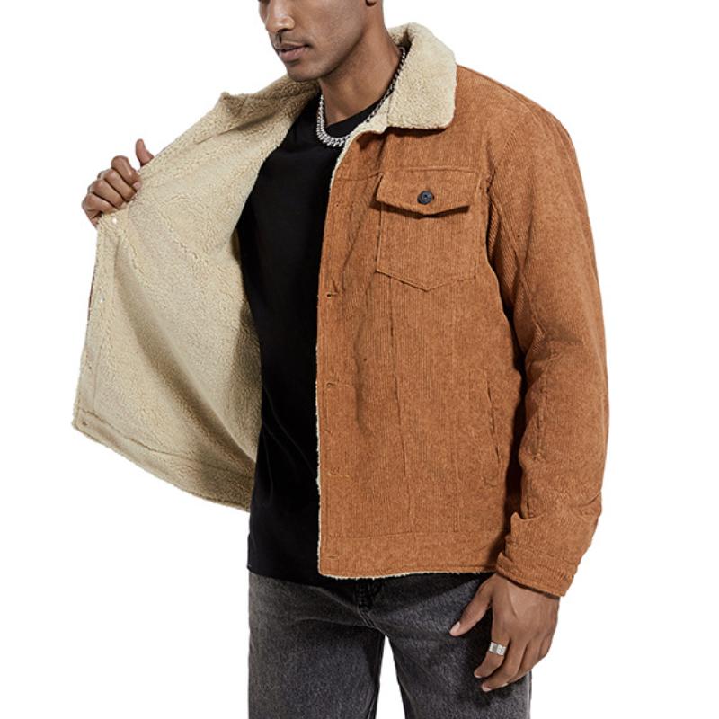 Herren-Knopfjacke mit Reverskragen