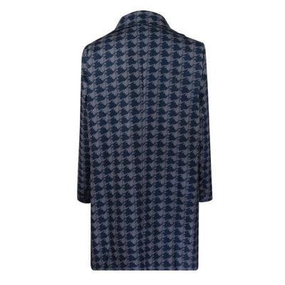 Herren Reverskragenmantel mit Hahnentrittmuster