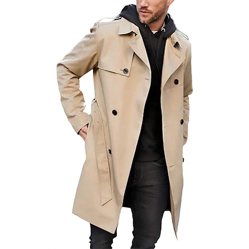 Reverskragen-Trenchcoat mit Gürtel für Herren