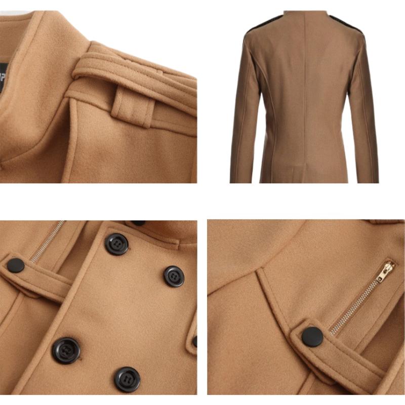 Herren Zweireiher-Mantel mit Reverskragen