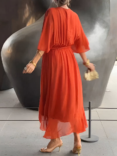 Claire | Midi-Kleid mit Taillengürtel