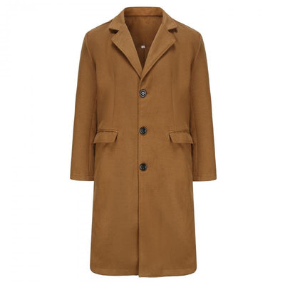 Herren-Mantel in knielanger Länge mit Reverskragen