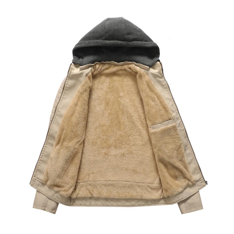 Vintage-Kapuzenjacke mit mehreren Taschen für Herren