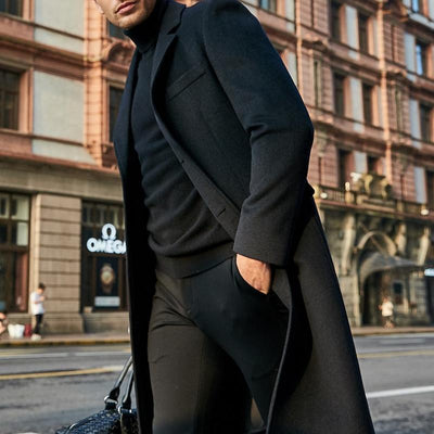 Herren-Knopfmantel mit Reverskragen