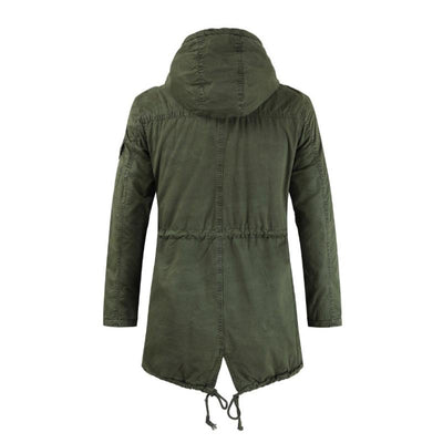 Herrentrenchcoat mit Kapuze und mehreren Taschen