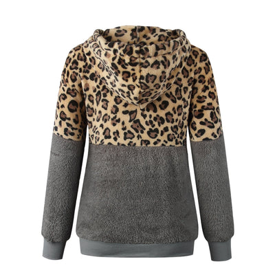 Teddy Pullover - extrem warmer und kuscheliger hoodie mit stylischem leopardenmuster für den frühling