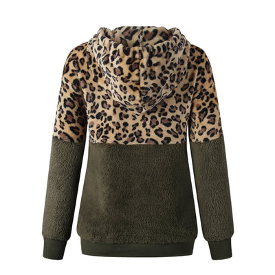 Teddy Pullover - extrem warmer und kuscheliger hoodie mit stylischem leopardenmuster für den frühling
