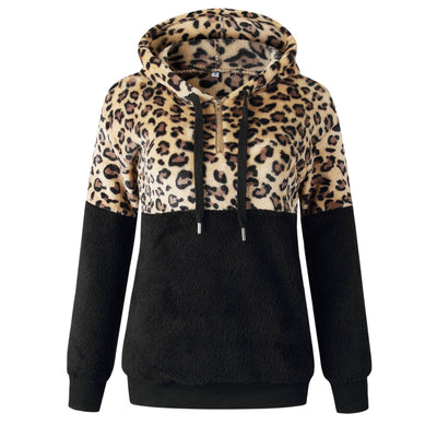 Teddy Pullover - extrem warmer und kuscheliger hoodie mit stylischem leopardenmuster für den frühling